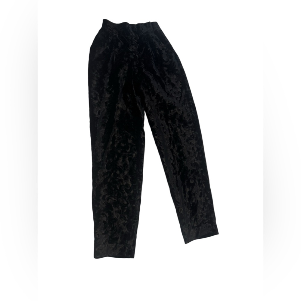 Christian Dior Separates Black Burnout Velvet Pants Size 4 Silk Lined - Picture 9 of 11